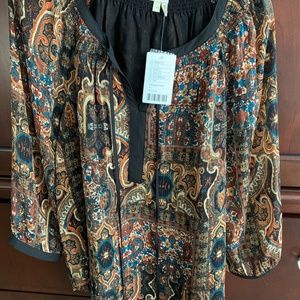 Metallic earth tone shirt